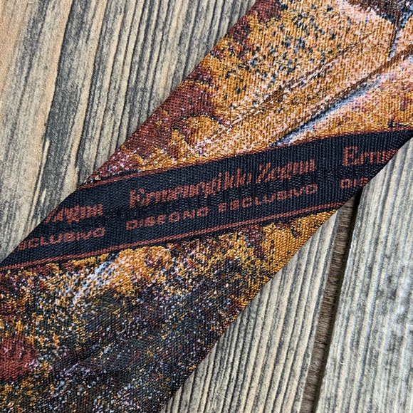 Ermenegildo Zegna Floral Graphic 100% Silk Tie - Picture 7 of 8